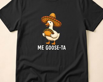 Funny Taco Goose Mexican Fiesta Cute Animal Pun Food Lover Cartoon Retro Party Humor Design