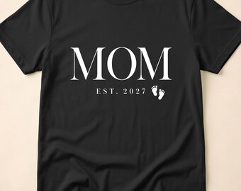 Mom Est 2027 Minimalist Pregnancy Announcement Future Mommy To Be Elegant Baby Reveal Aesthetic Design