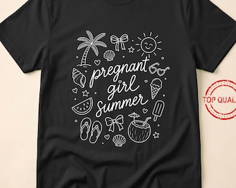 Pregnant Girl Summer Cute Maternity Beach Pregnancy Announcement Baby Bump Vacation Mom To Be Aesthetic