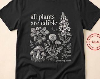 Some Plants Are Edgy Funny Botanical Dark Humor Vintage Engraving Gothic Plant Lover Aesthetic Design