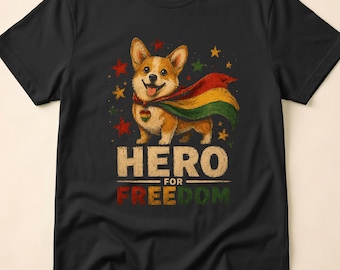Hero For Freedom Corgi Pride Rainbow Superhero Dog Cute LGBTQ Ally Patriotic Puppy Inclusive Graphic Design