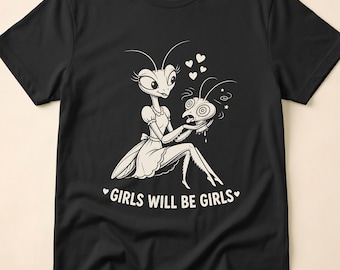 Funny Praying Mantis Female Chaos Dark Humor Insect Creepy Cute Gothic Cartoon Weirdcore Aesthetic Design