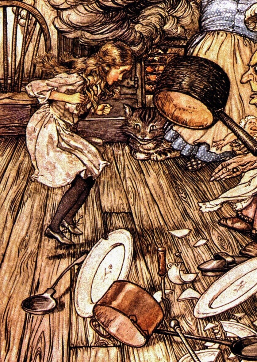 Arthur Rackham Alice in Wonderland Print: Vintage Book Plate [1907] - Etsy