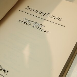 Signed First Edition Swimming Lessons First edition 1996 Poetry Book hardcover with dust jacket Poughkeepsie college author image 6