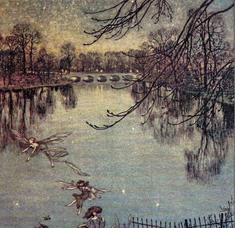 Arthur Rackham Vintage 2-sided Fairy Tale Art Book Page 