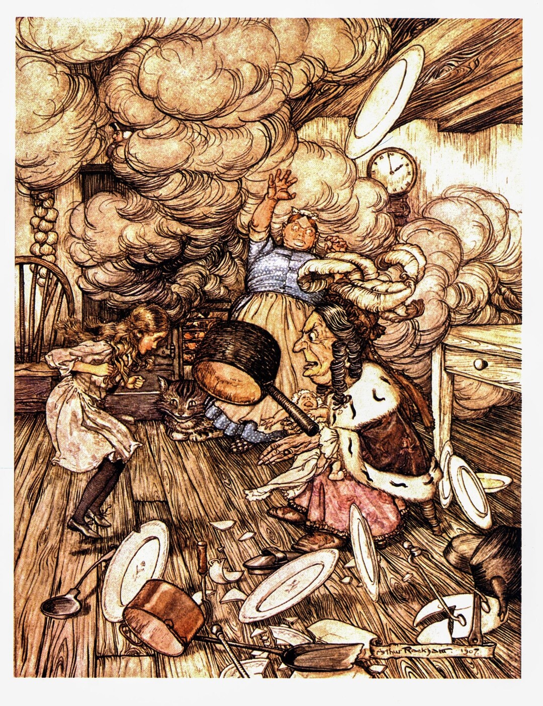 Arthur Rackham Alice in Wonderland Print: Vintage Book Plate [1907] - Etsy