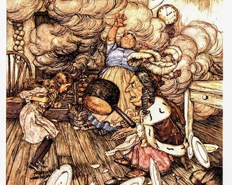 Arthur Rackham Alice in Wonderland Print: Vintage Book Plate [1907] - Etsy