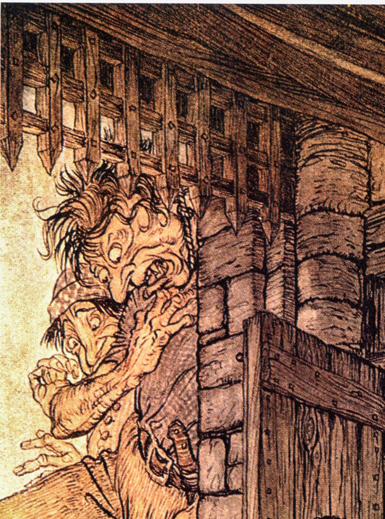 Arthur Rackham Print: Jack and the Giant, Vintage Fairy Tale Art - Etsy