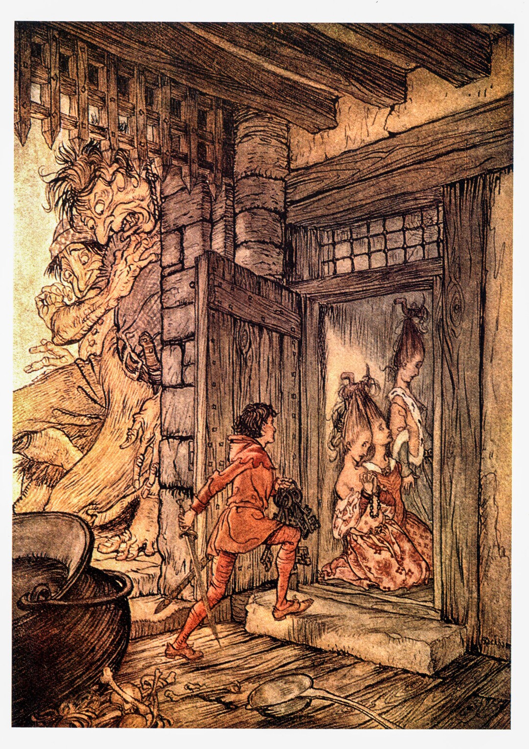 Arthur Rackham Print: Jack and the Giant, Vintage Fairy Tale Art - Etsy