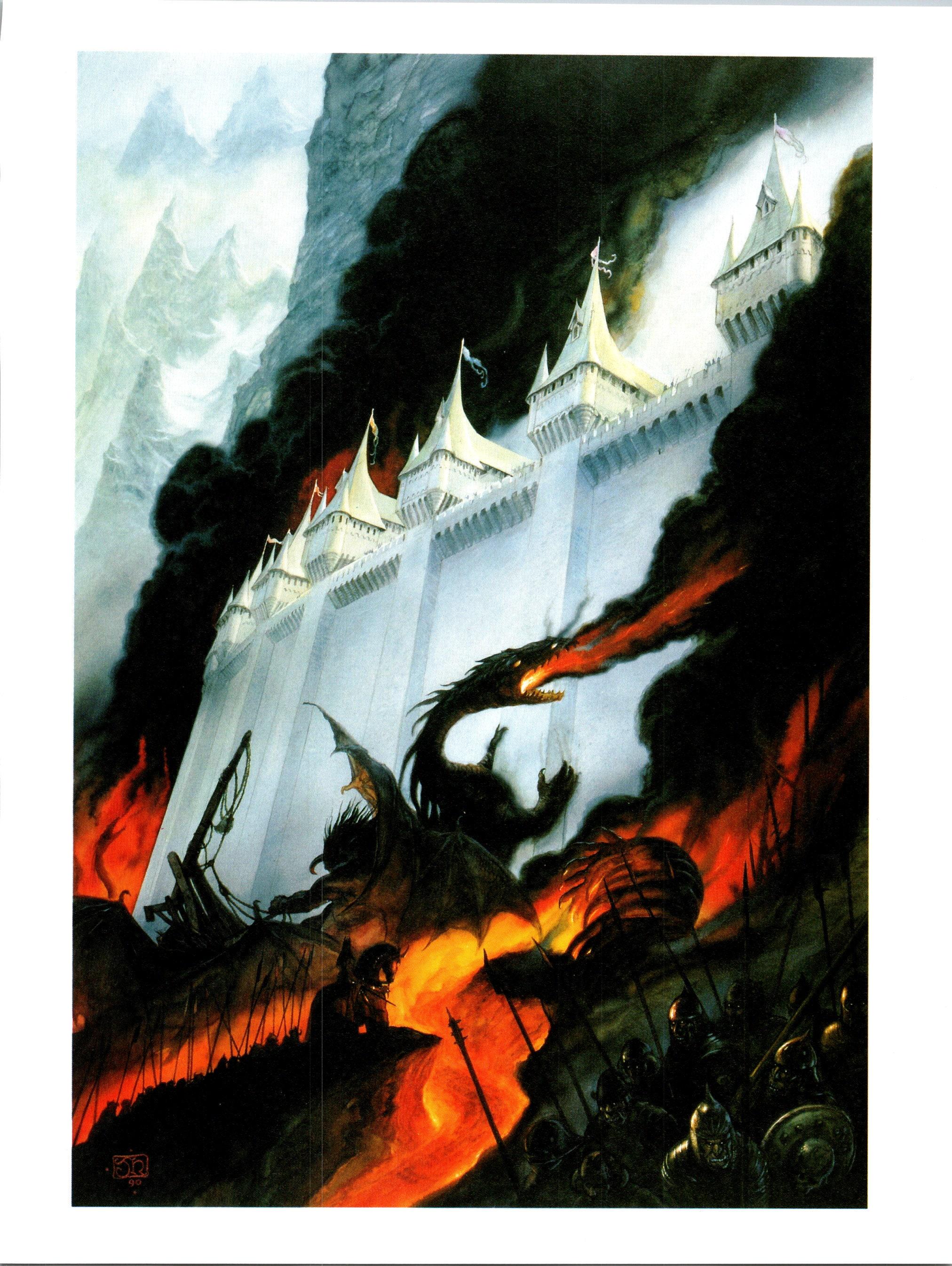 The Fall of Gondolin by John Howe From the Silmarillion Vintage Middle ...