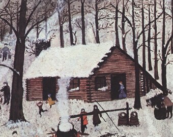 Grandma Moses Vintage book page print 