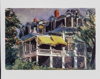 Edward Hopper vintage print "The Mansard Roof" [1923] Art book page