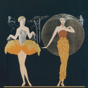 Erte Art Deco Print: "Morning, Day" Vintage Book Page (10x13.5")
