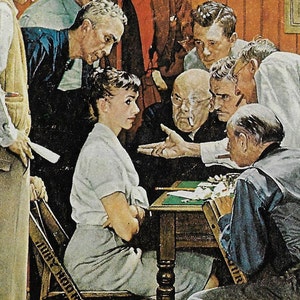 Norman Rockwell Vintage art book page &quot;The Holdout&quot; February 1959