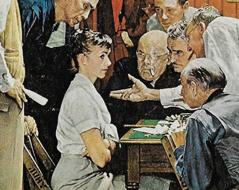 Norman Rockwell Vintage art book page &quot;The Holdout&quot; February 1959