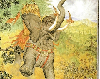 The Oliphaunt by Inger Edelfeldt from The Two Towers Vintage art-book page