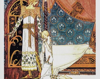 Art Nouveau Kay Nielsen Print: 1914 Vintage Book Illustration