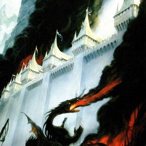 The Fall of Gondolin by John Howe from The Silmarillion Vintage Middle-Earth art print