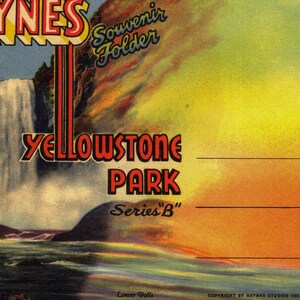 Yellowstone Park Vintage Hayne's Souvenir Folder [c.1958] 16 Full-color ...