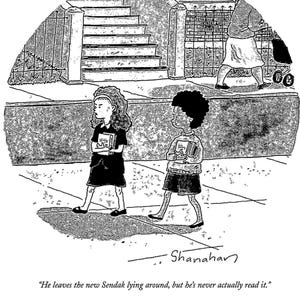 Vintage New Yorker Cartoon Art Print: Danny Shanahan Literary Humor