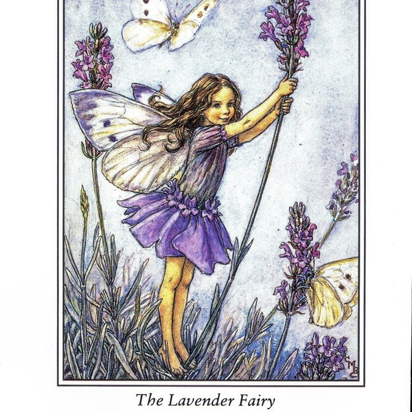 Flower Fairies Cicely Mary Barker [1944] "The Snapdragon Fairy" & "The Lavender Fairy" vintage book page