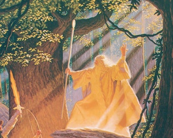 Greg & Tim Hildebrandt "The Return of Gandalf" Vintage art book page Original work published in 1978