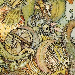 T-shirt Unisexe Petite Sirène Illustration Vintage Edmund Dulac 1911 - Neuf Avec étiquettes, Tailles S à 3XL