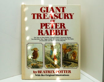 c.1985 Beatrix Potter "Giant Treasury of Peter Rabbit" Vintage large format children's hardcover story / picture book Jeremy Benjamin Tailor