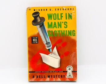 Dell Map-back "Wolf in Man's Clothing" c.1942 Mignon G. Eberhart Murder mystery vintage paperback