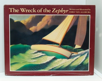 Chris van Allsburg "The Wreck of the Zephyr" Children's book [c.1983] Signed by Nancy Willard, from her estate Edward Hopper-like artwork