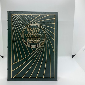 Aldous Huxley &quot;Brave New World&quot; c.1978 Vintage leather wrapped hardcover Easton Press