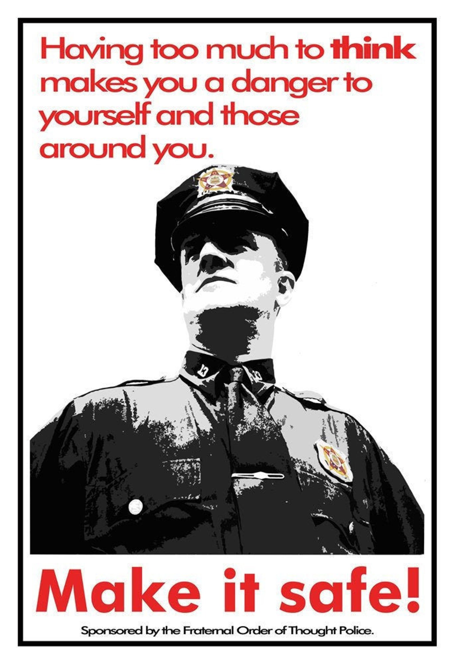 Orwell 1984 Thought Police Poster having Too Much Etsy