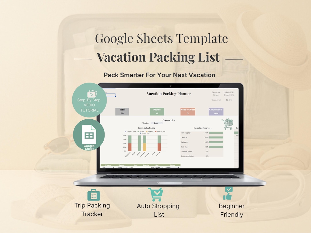 Vacation Packing List Spreadsheet Google Sheets Travel Checklist ...