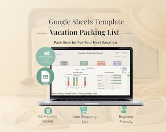 Vacation Packing List Spreadsheet Google Sheets Travel Checklist Organizer Trip Packing Tracker Template