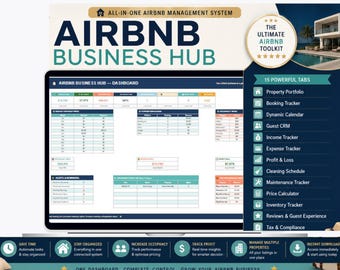 Airbnb Business Spreadsheet, Vacation Rental Profit Tracker, Property Management Template Google Sheets