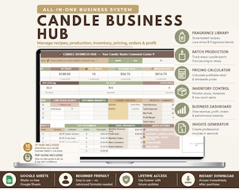Candle Business Spreadsheet | Inventory, Pricing, Orders Tracker (Google Sheets)