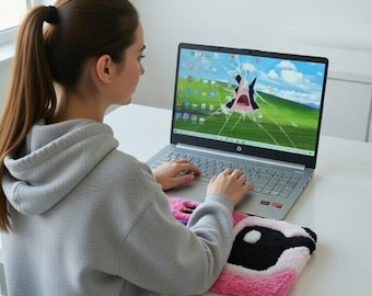 Alfombrilla de teclado con mechones, decoración de escritorio kawaii para gamers, reposamuñecas, regalo personalizado, decoración gamer única, bonita alfombrilla de teclado