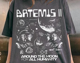 Artemis II Mission Shirt, Space Tee, Vintage Astronaut Shirt, Space Lover Gift Shirt