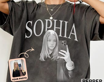 Custom Photo Shirt , Vintage Custom Picture Gift , Girlfriend, Custom Your Own Photo Shirt, Personalized Picture Shirt, Anniversary Gift