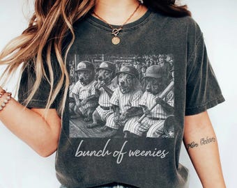 Bunch of Weenies Dachshund Shirt, Funny Baseball Dog Tee, Retro 90s Style Wiener Dog Shirt, Sausage Dog Lover Gift, Oversized Graphic Tee.