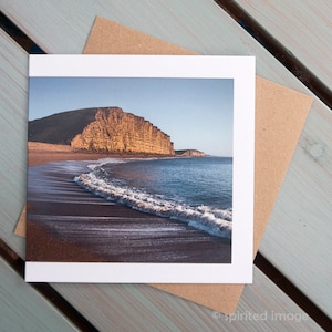 DORSET Grußkarte, West Bay Bridport, Doubleface, East Cliff, szenische Fotografie, Landschaft