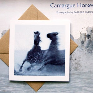 Paard wenskaart, TURN, Camargue paarden, Art Card, paardenfotografie, nautische paarden