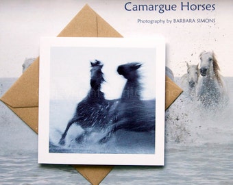 Horse Greeting card, TURN, Camargue horses, Art Card, , Equine photography, Nautical Equine