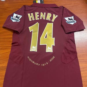Vintage 2005 Henry #14 Arsenal Highbury Farewell Jersey | Custom Name Number Retro Soccer Shirt