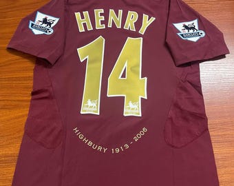 Vintage Henry #14 Arsenal Highbury afscheidsshirt uit 2005 | Aangepaste naamnummer retro voetbalshirt
