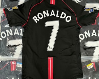 Camiseta de visitante vintage Ronaldo #7 del Manchester United 2007 / Camiseta de fútbol retro con nombre y número personalizado