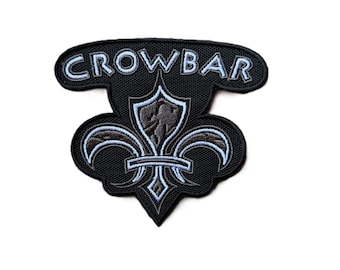 Crowbar Fleur De Lis Patch: Heavy Sludge Metal Band Logo (3.8" x 3.75")