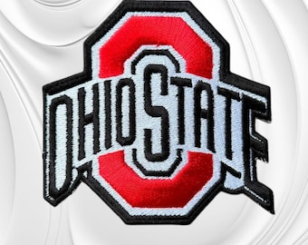 Embroidered Ohio State Buckeyes Patch | Red, White, Black College Football (3.35" x 3.3")