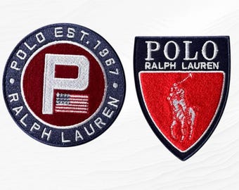 Polo Ralph Lauren Style EST 1967 Embroidered Patches – Iron-On Sew-On Pack of 2