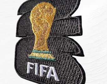 FIFA World Cup 2026 Embroidered Patches – Black & White Soccer